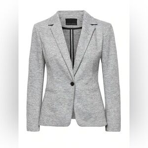 Banana Republic 8 Gray Unstructured Wool Blend One Button Blazer Jacket